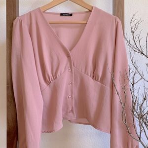 Woven Waist Detail Blouse